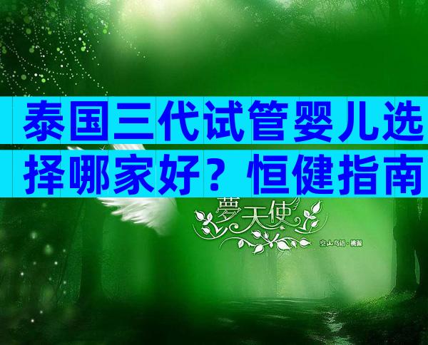 泰国三代试管婴儿选择哪家好？恒健指南助你选对医院