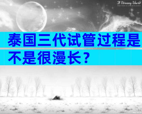 泰国三代试管过程是不是很漫长？