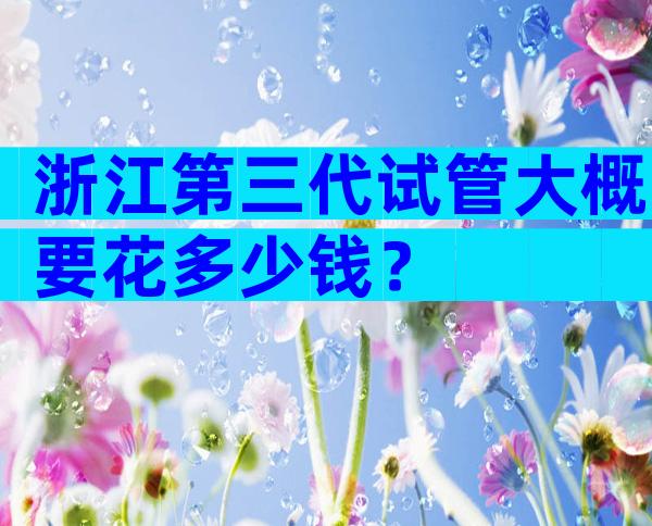 浙江第三代试管大概要花多少钱？