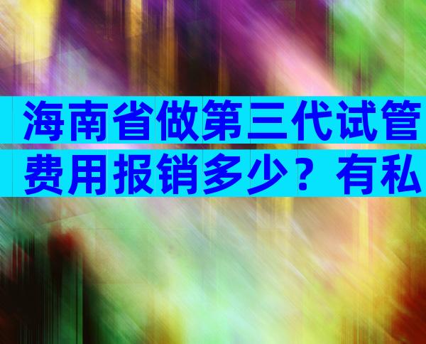 海南省做第三代试管费用报销多少？有私立医院吗