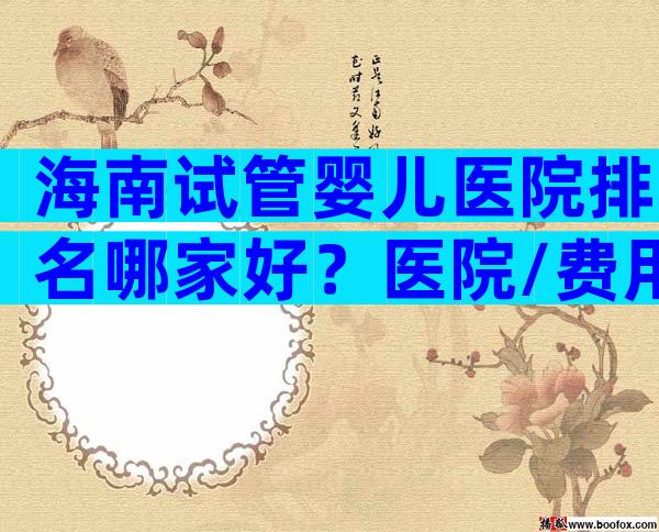 海南试管婴儿医院排名哪家好？医院/费用/成功率介绍