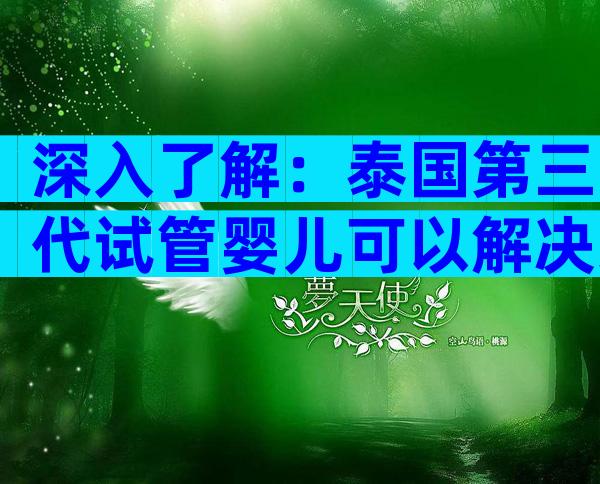 深入了解：泰国第三代试管婴儿可以解决染色体吗？