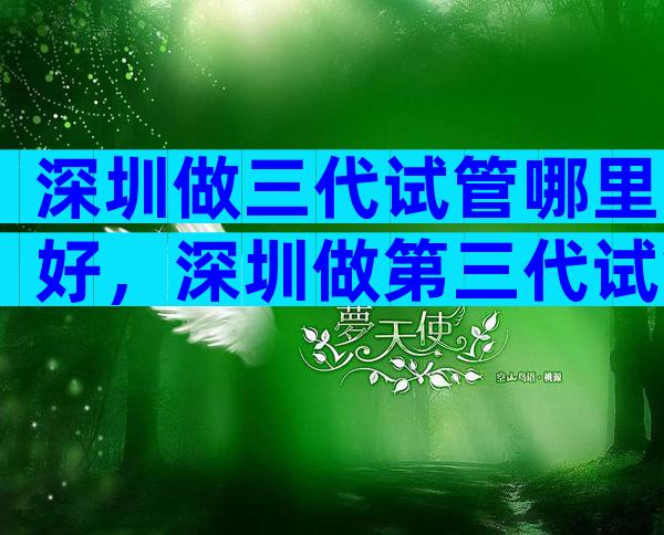 深圳做三代试管哪里好，深圳做第三代试管要准备多少钱