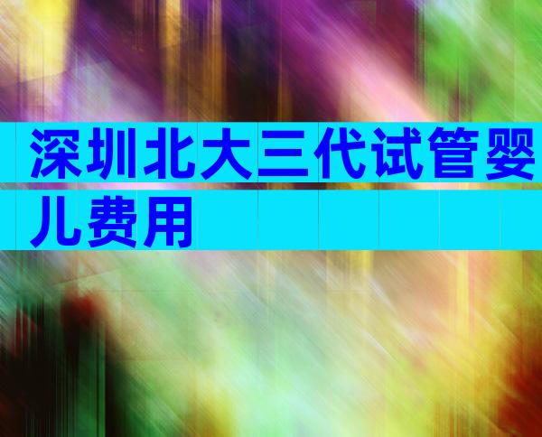 深圳北大三代试管婴儿费用