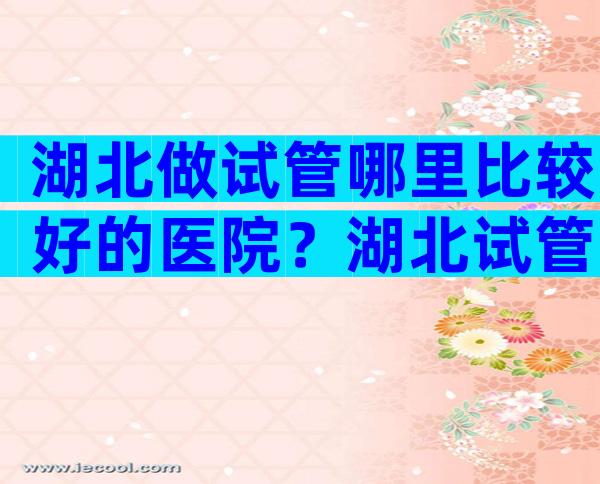 湖北做试管哪里比较好的医院？湖北试管前十医院