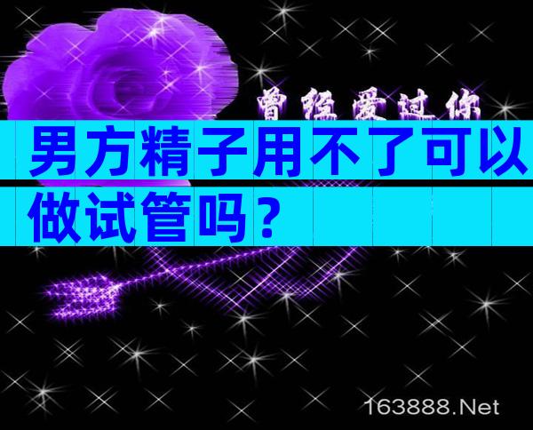 男方精子用不了可以做试管吗？