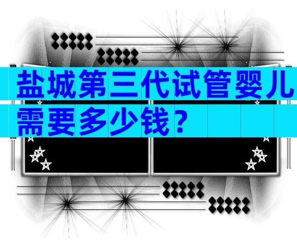 盐城第三代试管婴儿需要多少钱？