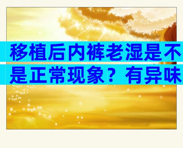 移植后内裤老湿是不是正常现象？有异味不正常