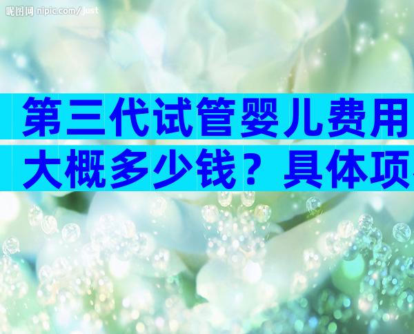 第三代试管婴儿费用大概多少钱？具体项花费明细表