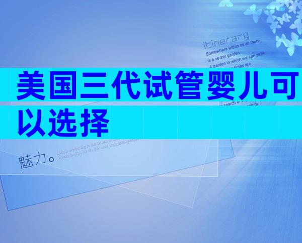 美国三代试管婴儿可以选择