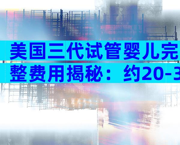 美国三代试管婴儿完整费用揭秘：约20-30万美金/次