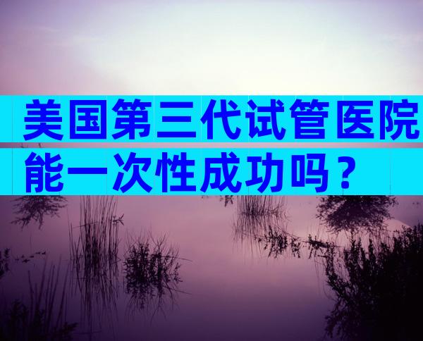 美国第三代试管医院能一次性成功吗？