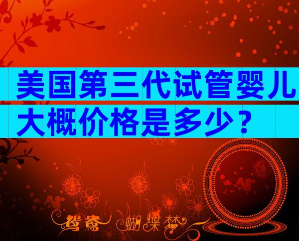 美国第三代试管婴儿大概价格是多少？