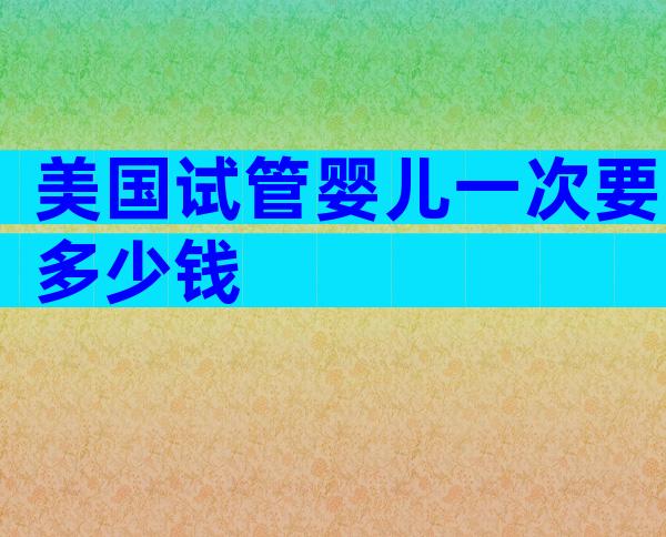 美国试管婴儿一次要多少钱