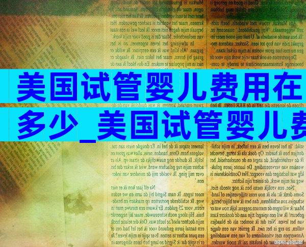 美国试管婴儿费用在多少_美国试管婴儿费用大概要多少钱