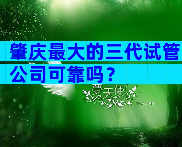 肇庆最大的三代试管公司可靠吗？