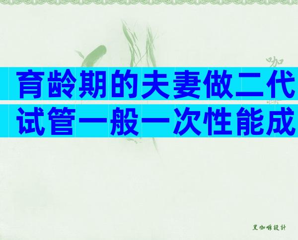 育龄期的夫妻做二代试管一般一次性能成功吗？