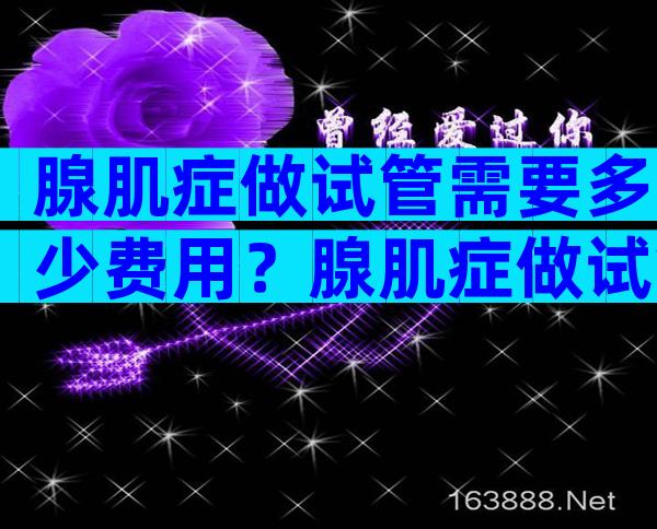 腺肌症做试管需要多少费用？腺肌症做试管婴儿成功案例