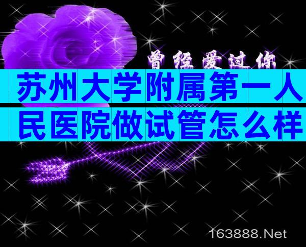 苏州大学附属第一人民医院做试管怎么样？有什么优势？