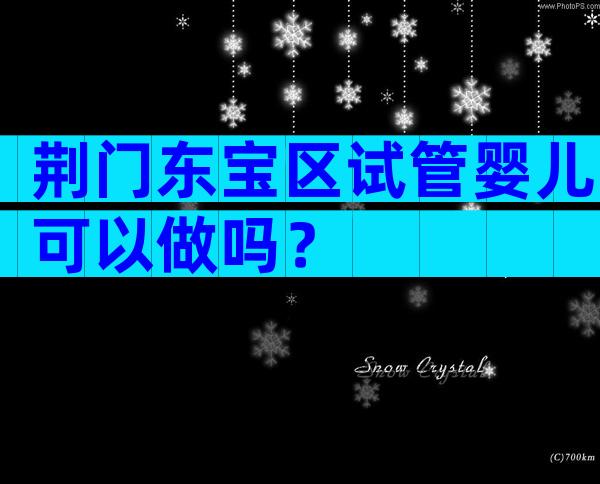 荆门东宝区试管婴儿可以做吗？