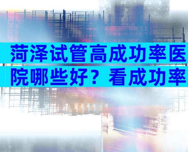 菏泽试管高成功率医院哪些好？看成功率还是口碑