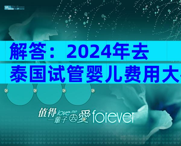 解答：2024年去泰国试管婴儿费用大概要多少？