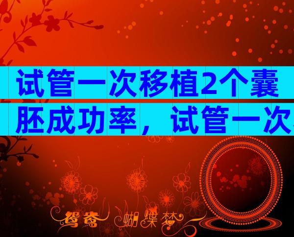 试管一次移植2个囊胚成功率，试管一次移植2个囊胚成功率多少？