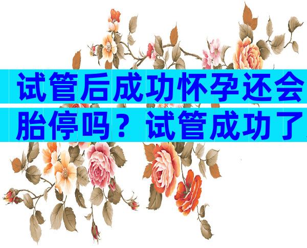 试管后成功怀孕还会胎停吗？试管成功了还会流产吗？