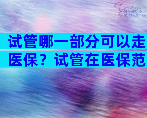 试管哪一部分可以走医保？试管在医保范围内吗？