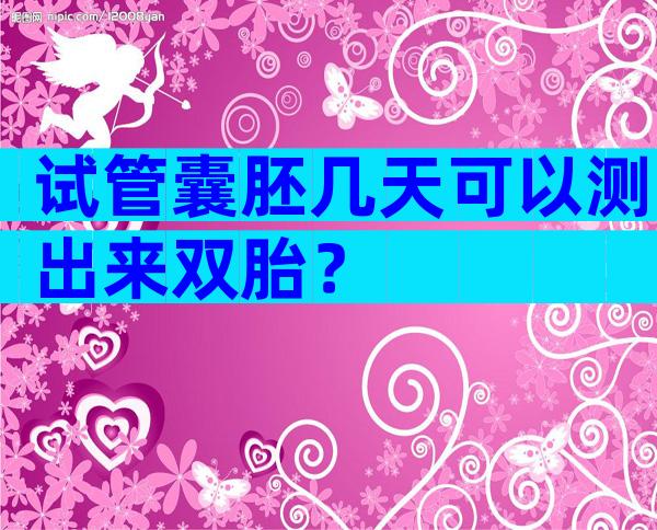 试管囊胚几天可以测出来双胎？