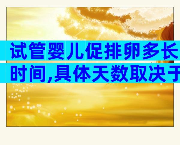 试管婴儿促排卵多长时间,具体天数取决于促排卵方案