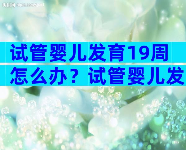 试管婴儿发育19周怎么办？试管婴儿发育慢怎么办？