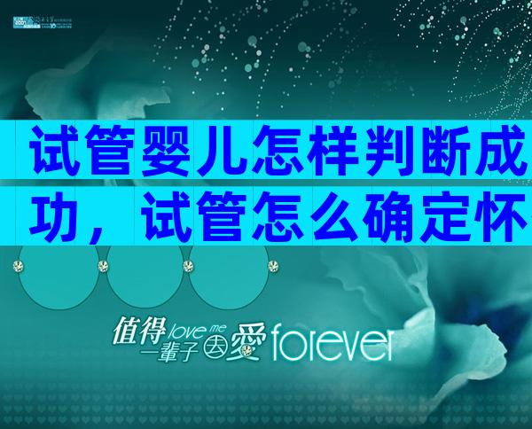 试管婴儿怎样判断成功，试管怎么确定怀孕