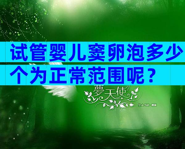 试管婴儿窦卵泡多少个为正常范围呢？