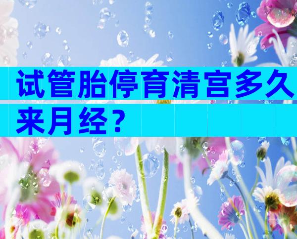 试管胎停育清宫多久来月经？