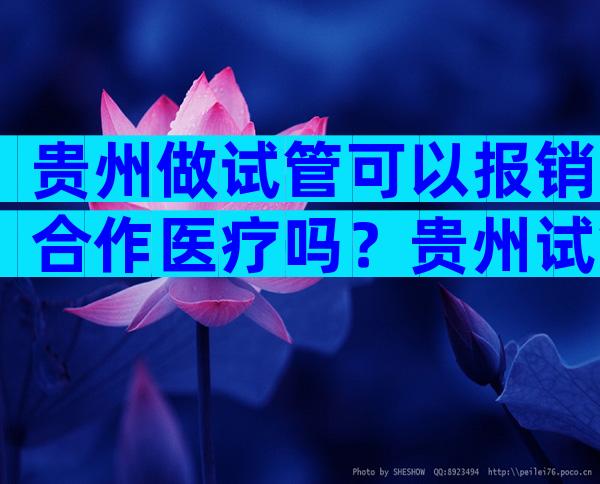 贵州做试管可以报销合作医疗吗？贵州试管婴儿补贴政策