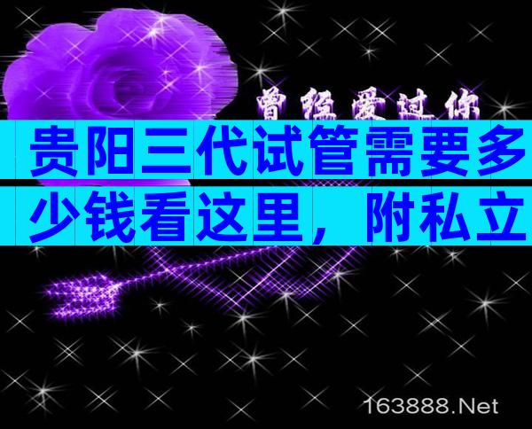 贵阳三代试管需要多少钱看这里，附私立三代试管婴儿费用