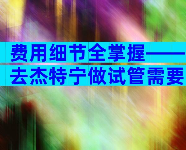 费用细节全掌握——去杰特宁做试管需要多少钱？