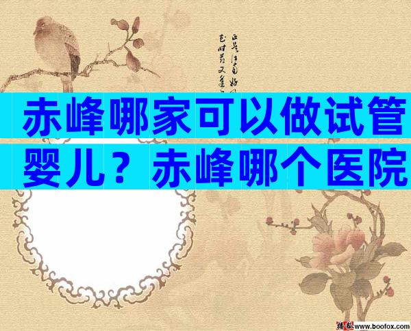 赤峰哪家可以做试管婴儿？赤峰哪个医院可以做试管婴儿？