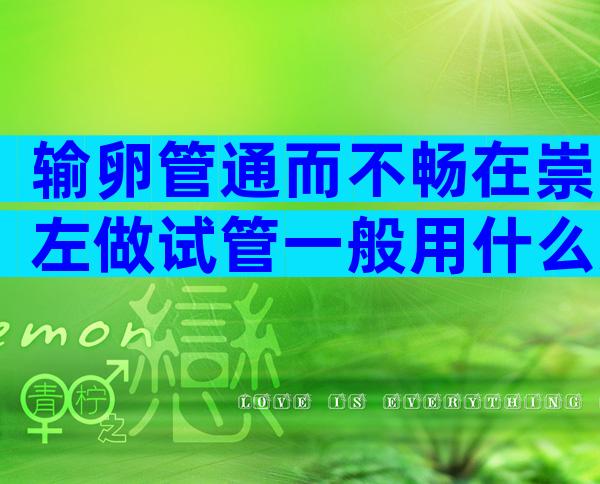 输卵管通而不畅在崇左做试管一般用什么方案附调治方法及操作流程