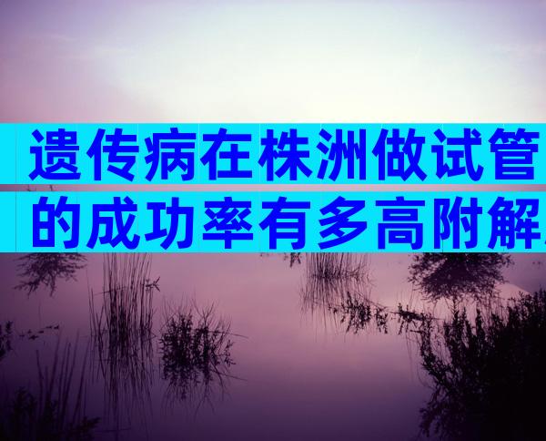 遗传病在株洲做试管的成功率有多高附解决方法和收费清单