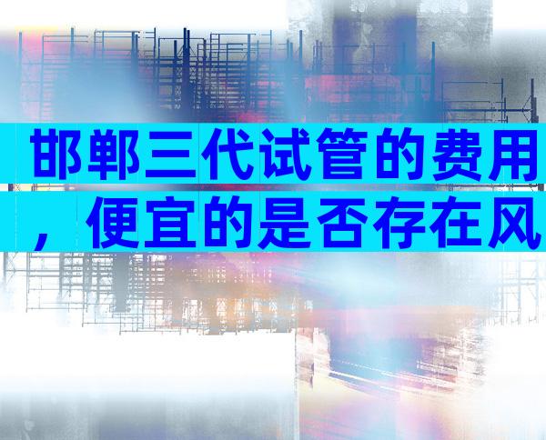 邯郸三代试管的费用，便宜的是否存在风险？