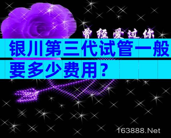 银川第三代试管一般要多少费用？