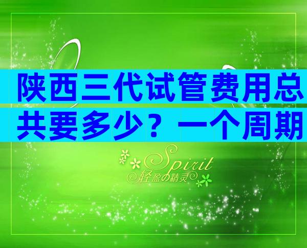 陕西三代试管费用总共要多少？一个周期15万够了吗？