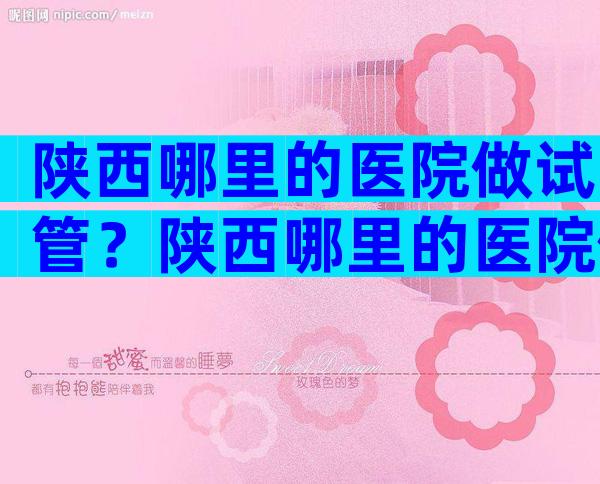 陕西哪里的医院做试管？陕西哪里的医院做试管比较好？