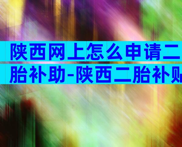 陕西网上怎么申请二胎补助-陕西二胎补贴政策