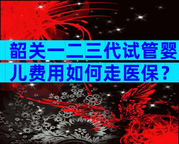 韶关一二三代试管婴儿费用如何走医保？成功率大吗？