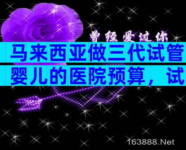 马来西亚做三代试管婴儿的医院预算，试管医院选择5要素