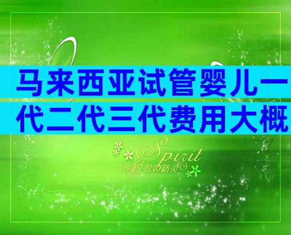 马来西亚试管婴儿一代二代三代费用大概多少钱？附试管婴儿收费价目表